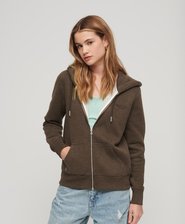 Sudadera con capucha, cremallera y logo Essential