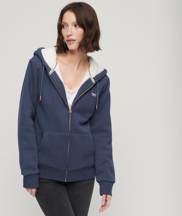 Veste à Capuche Superdry Essential Pour Femme - Coupe Décontractée, Logo Brodé, Poches Avant - Survêtement