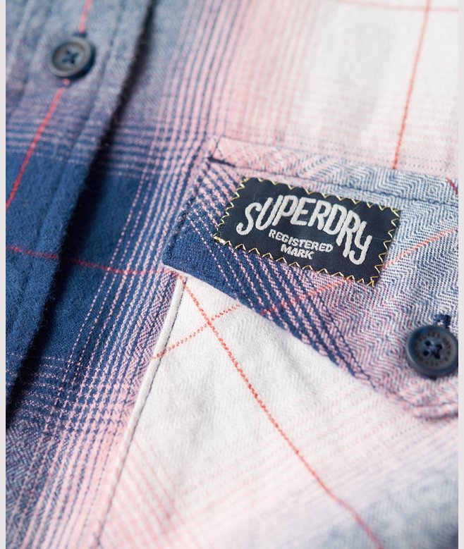 Chemise à carreaux en flanelle Lumberjackcarreaux bleu marine et