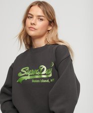 Vintage Logo Sweatshirt mit Rundhalsausschnitt und Verzierung
