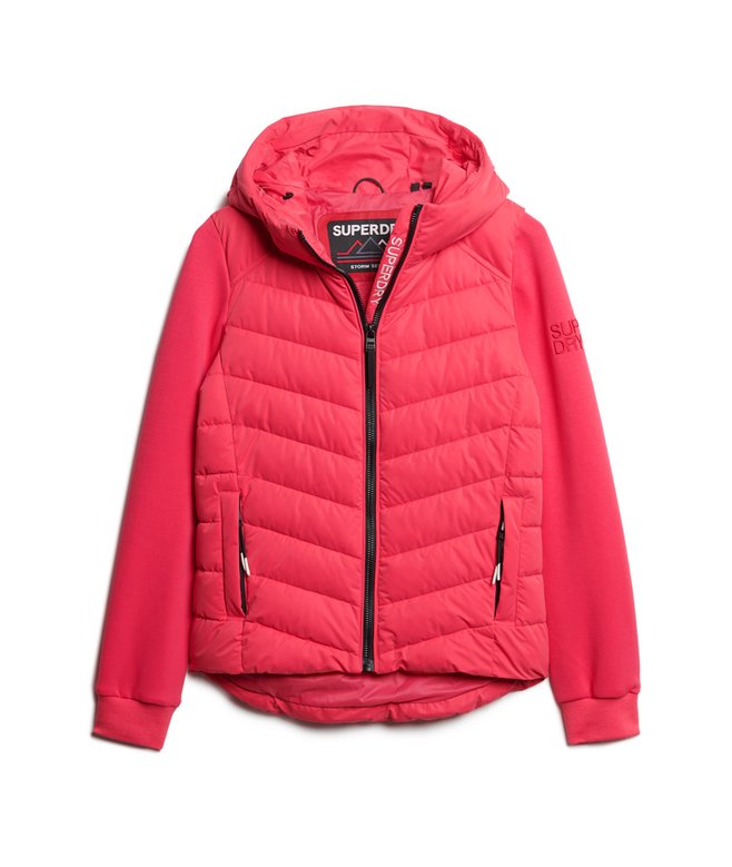 Storm Hybrid Steppjacke mit Kapuze aktiv pink für Damen Superdry DE