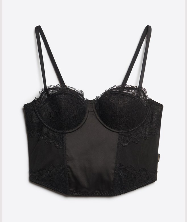 Ruched Mesh Crop Corset Top