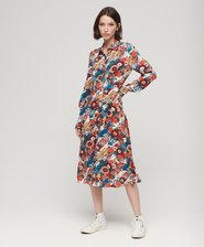 Printed Midi Shirt Dress