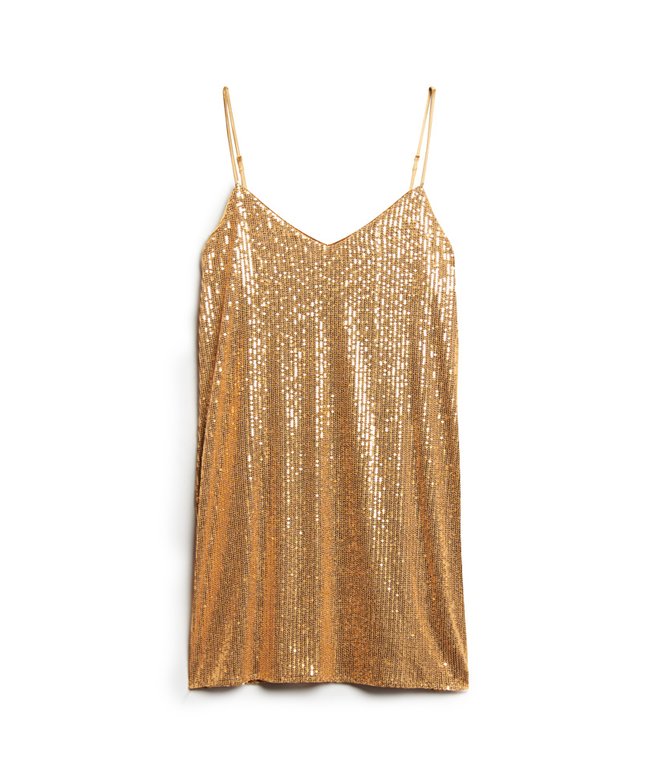 gold sequin cami dress Metallic Cami Dress main image 1