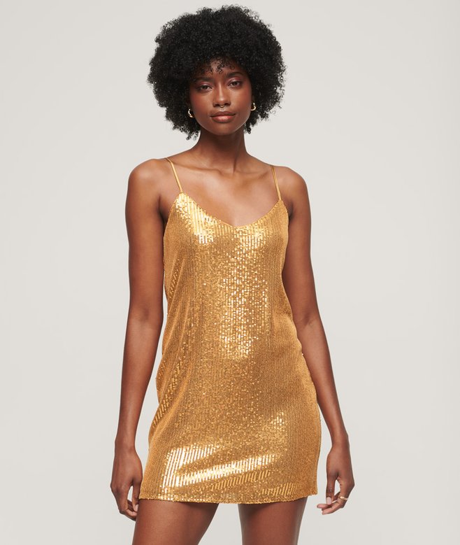 gold sparkly dress mini Suboo Leo Strappy Maxi Dress in Gold – Coco & Lola main image 0