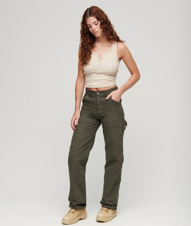 Pantalones de carpintero de pernera ancha