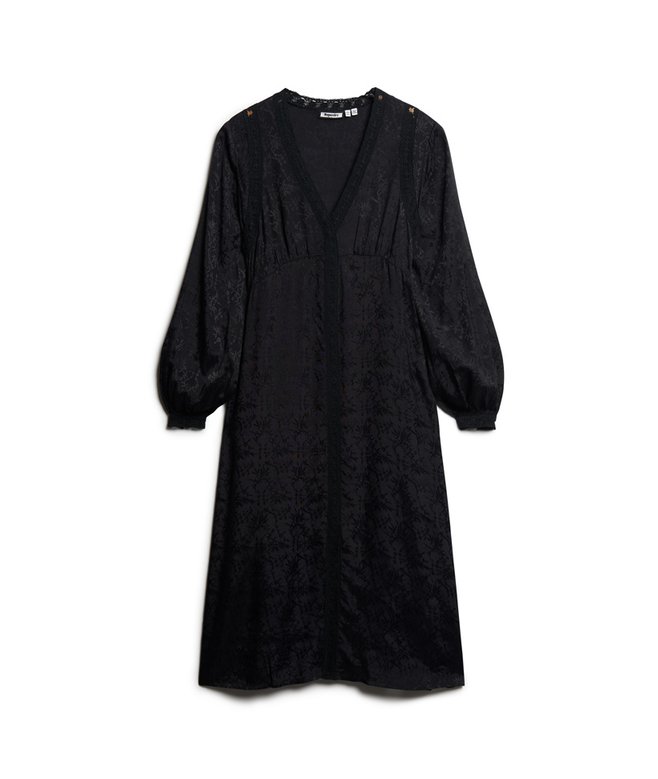 Lace Trim Midi Dress