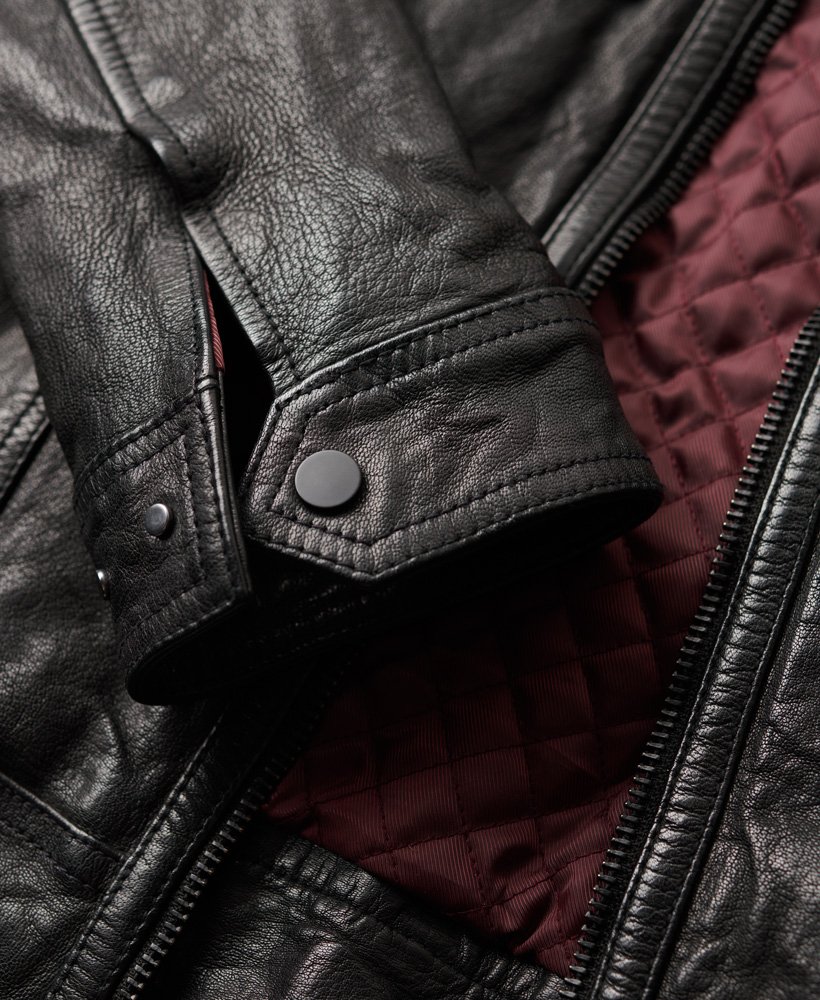 ジャケット・アウター Superdry Men's Seventies Leather Jacket mens 70s Leather Jacket in Black | Superdry US