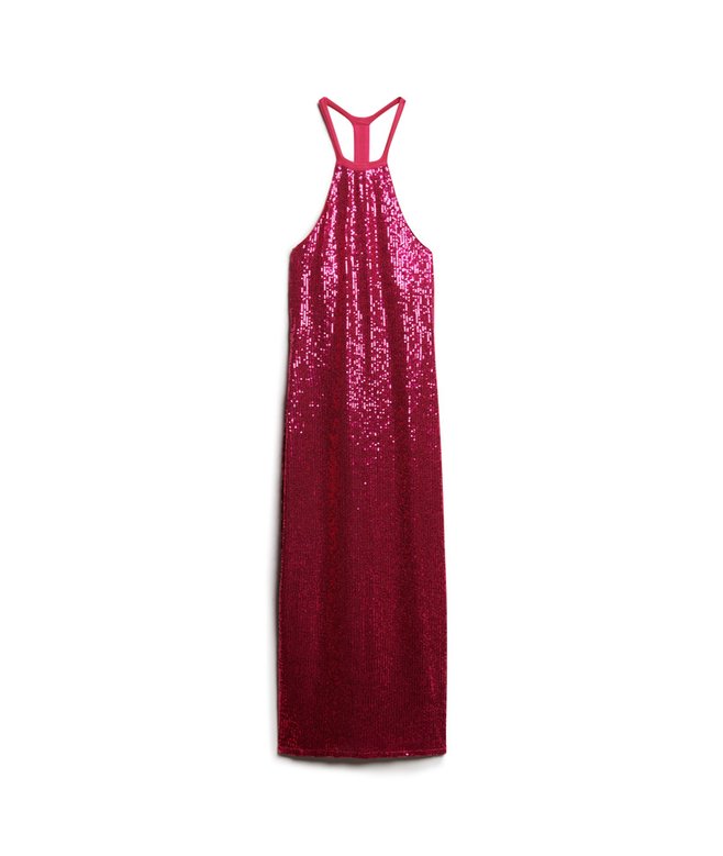 Sequin Halter Neck Midi Dress