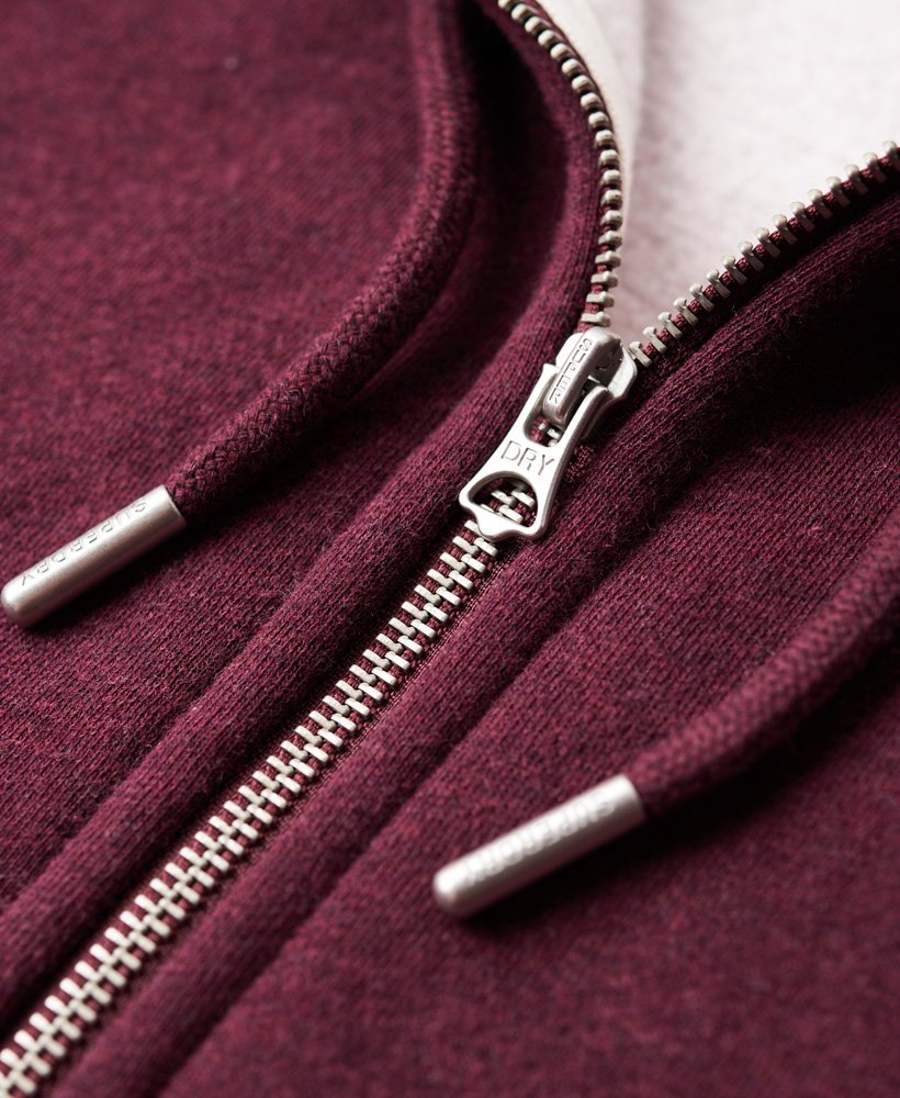 mens Essential Logo Zip Hoodie in Track Burgundy Marl | Superdry CA-EN