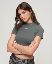 Organic Cotton Embroidered Cropped T-Shirt