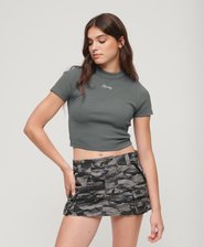 Organic Cotton Embroidered Cropped T-Shirt