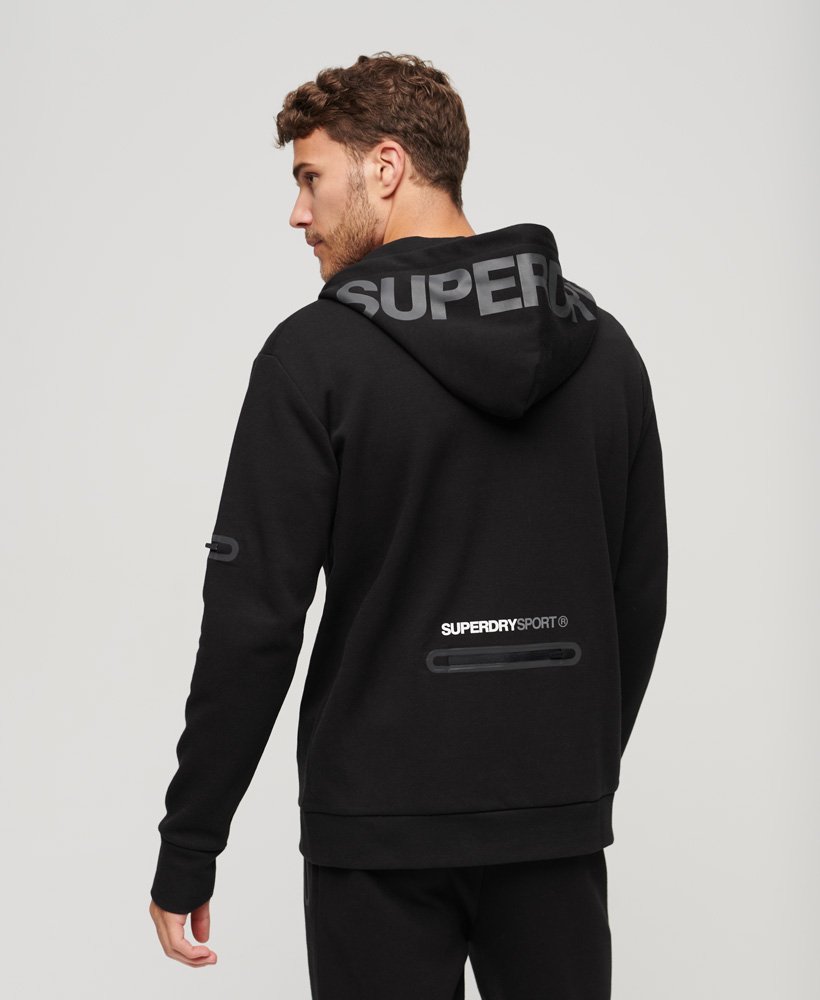 mens Gymtech Zip Up Hoodie in Black | Superdry US