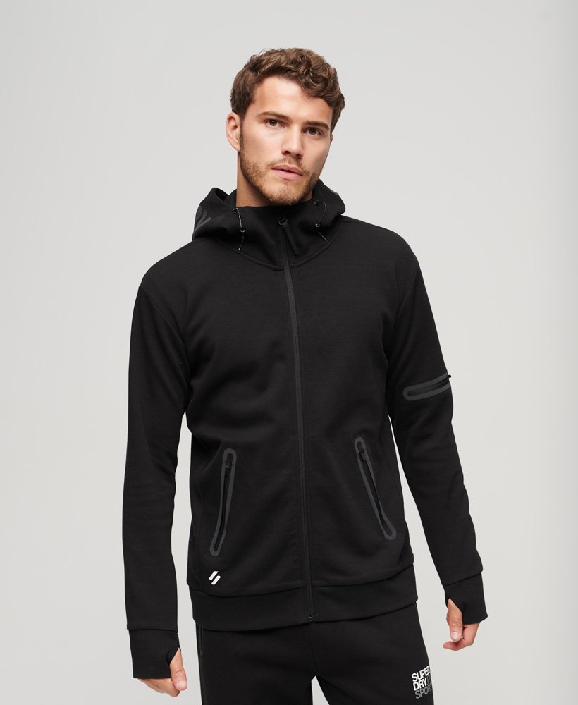 mens Gymtech Zip Up Hoodie in Black | Superdry CA-EN