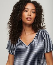 Slub Embroidered V-Neck T-Shirt