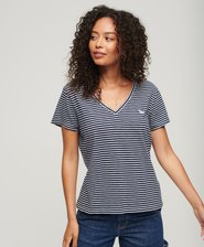 Slub Embroidered V-Neck T-Shirt