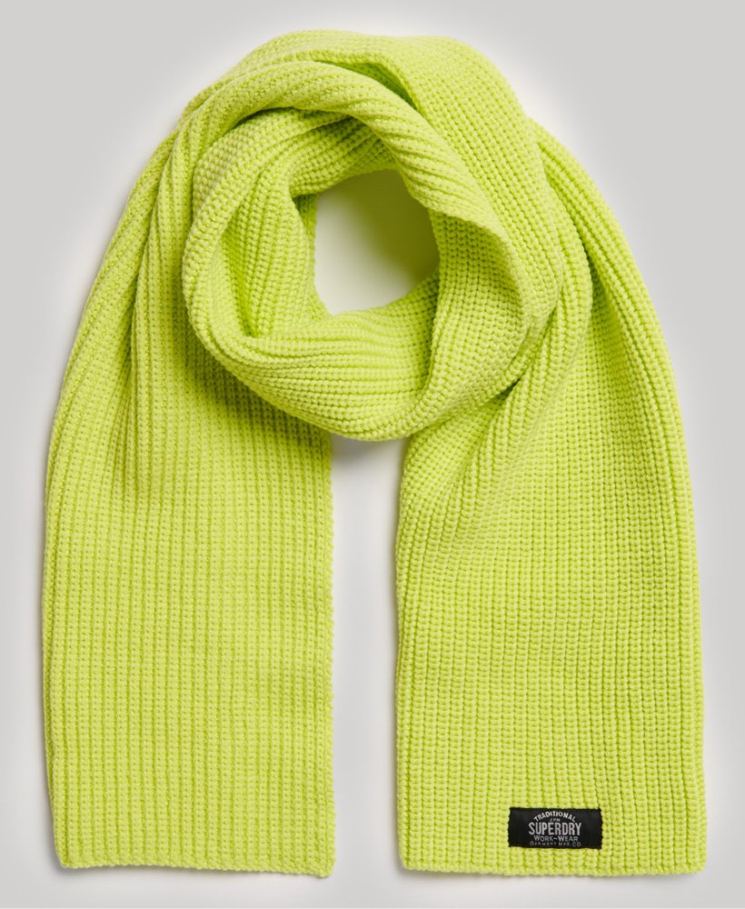 womens Classic Knit Scarf in Evening Primrose Green | Superdry US