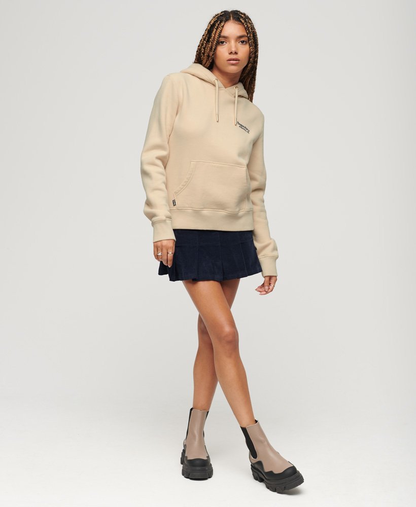 Felpa Con Cappuccio E Logo Essentialtapioca Cream Da Donna Superdry It