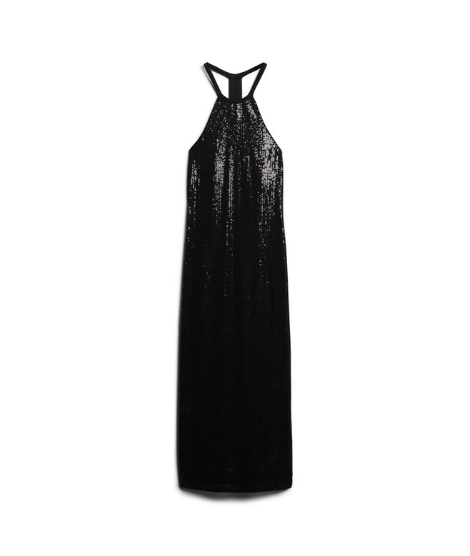 Sequin Halter Neck Midi Dress