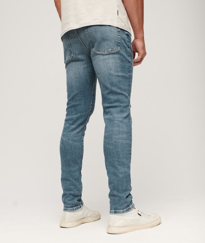 mens Vintage Skinny Jeans in Columbia Blue Rip Superdry US