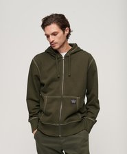 Contrast Stitch Relaxed Zip Hoodie