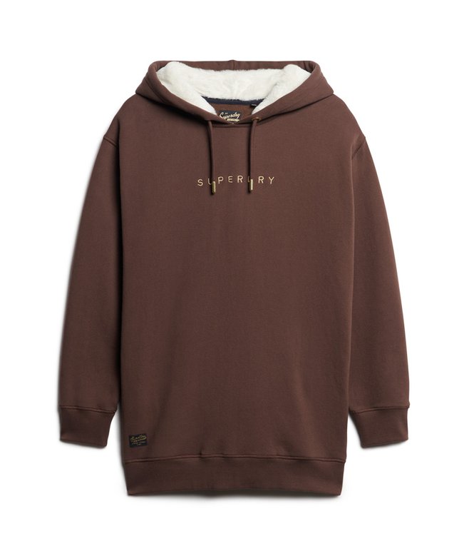 Luxe Metallic Logo Hoodie Dress
