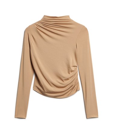 Long Sleeve Ruched Mock Neck Top Image 7