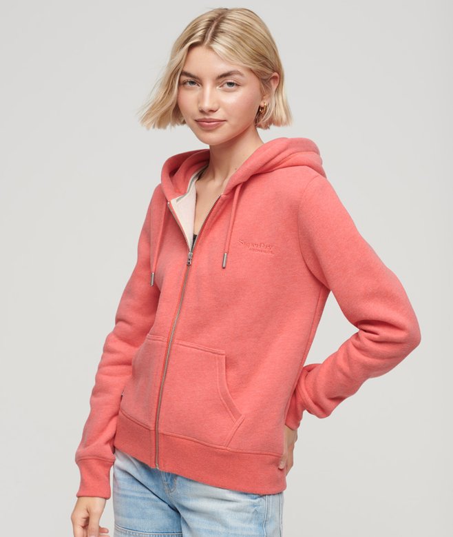Superdry & Co ESSENTIAL LOGO - Sweat à capuche - fiery coral/corail Superdry & Co ESSENTIAL LOGO - Sweat à capuche - fiery coral/corail