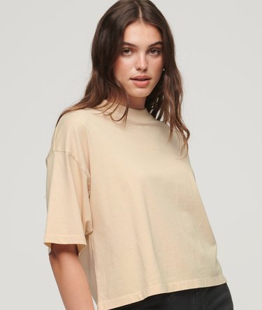Micro Logo Embroidered Boxy Top Image 2