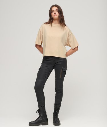 Micro Logo Embroidered Boxy Top Image 4