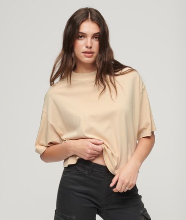 Micro Logo Embroidered Boxy Top Image 1