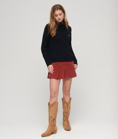 Cable Roll Neck Knitted Jumper Image 4
