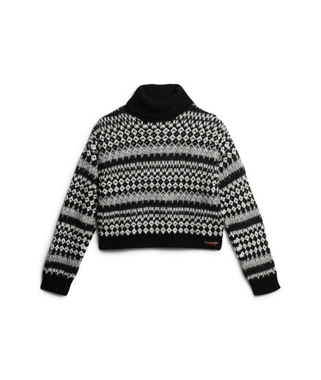 Roll Neck Crop Knit Jumper