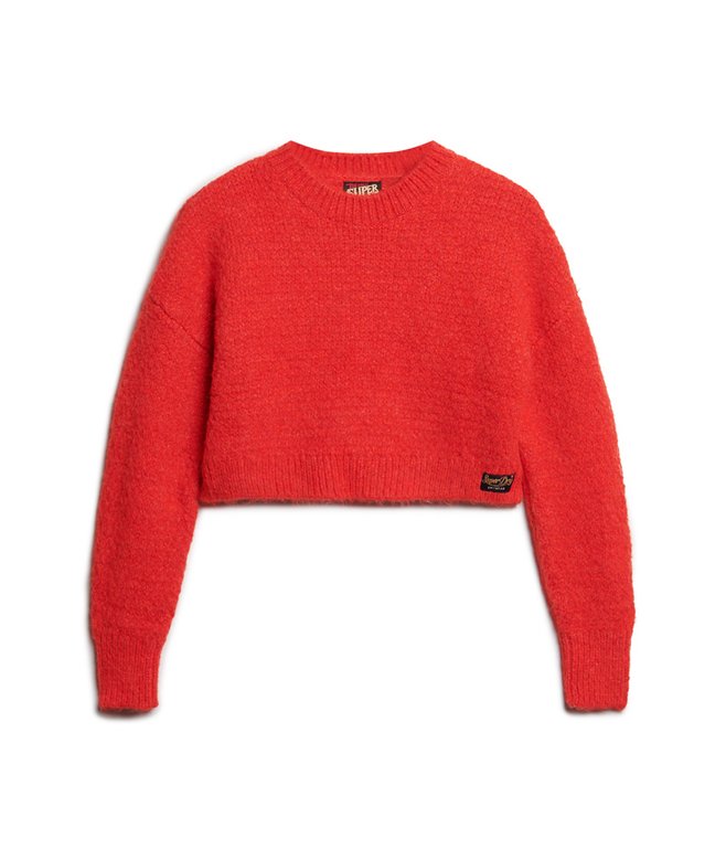 Vintage Textured Crop Knit Jumper