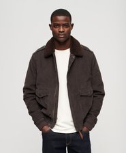 70s Corduroy Borg Collar Bomber Jacket
