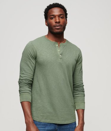 Long Sleeve Jersey Henley Top Image 1