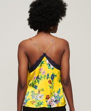 Lace Trim Satin Cami Top