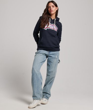 Regenbogen Hoodie mit Vintage Logo Image 4