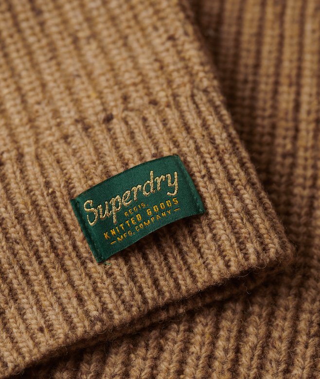 Wool Blend Tweed Mock Neck Jumper