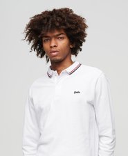 Vintage Tipped Long Sleeve Polo Shirt