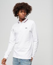 Vintage Tipped Long Sleeve Polo Shirt