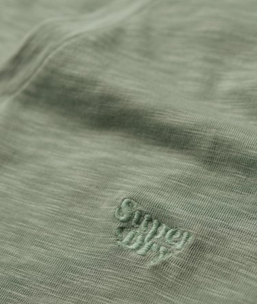 Slub Embroidered V-Neck T-Shirt Image 3