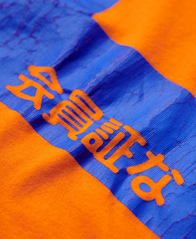 mens Osaka 6 Cracked Print T-Shirt in Jaffa Orange | Superdry US