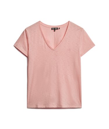 Strukturiertes T-Shirt mit V-Ausschnitt und Stickerei Image 6