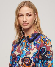 Printed 60s Mini Shirt Dress