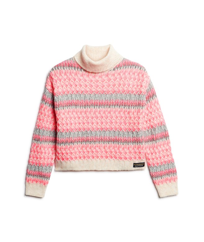 Roll Neck Crop Knit Jumper