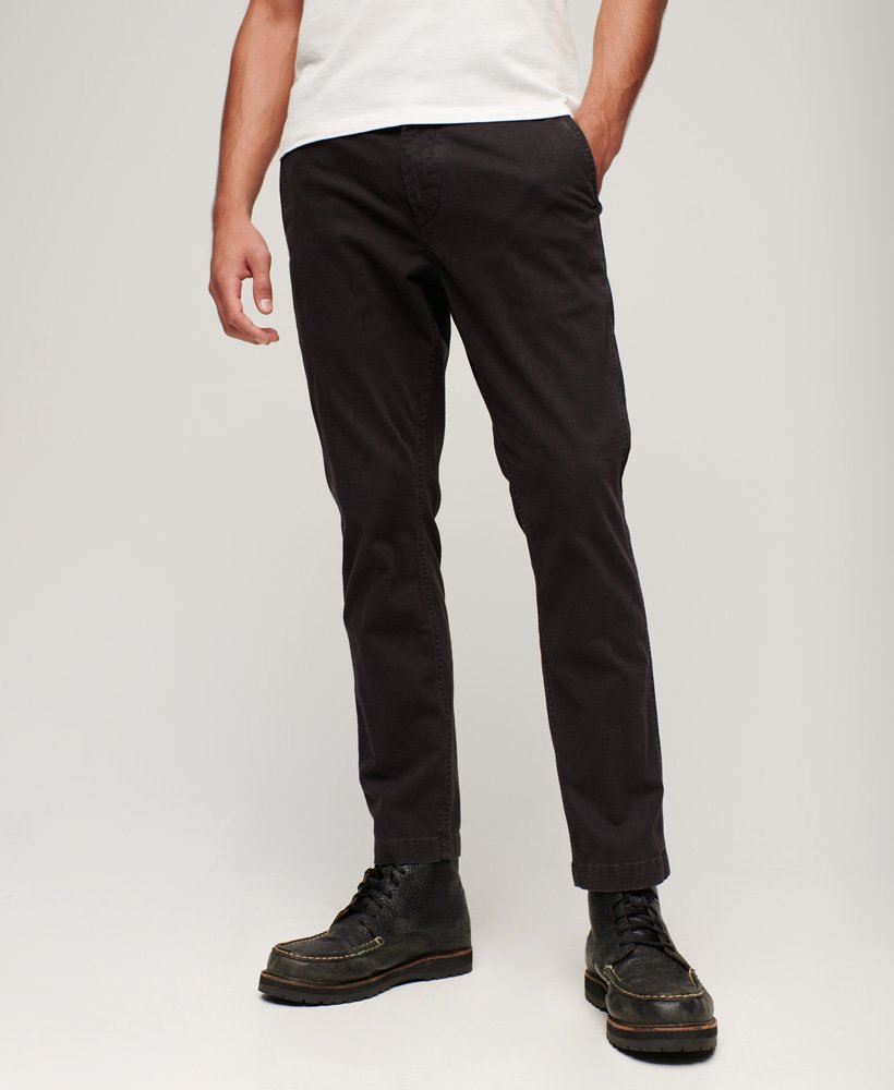 mens Slim Fit Chinos in JET BLACK | Superdry IE