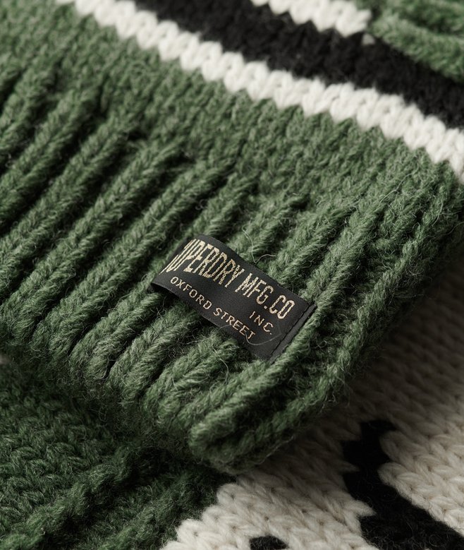 Chunky Knit Patterned Zip Through Cardigan