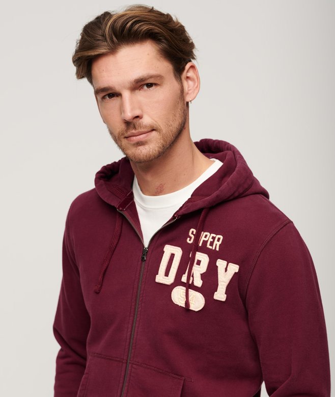 Vintage Athletic Zip Hoodie