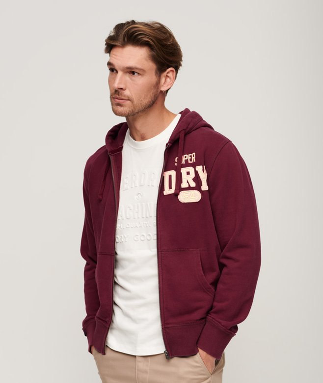 Vintage Athletic Zip Hoodie
